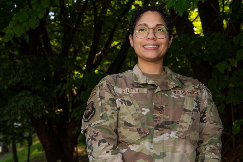 Master Sgt. Stephanie Elliott, 51st Wing Executive Support Staff superintendent, speaks about what Hispanic heritage means to her