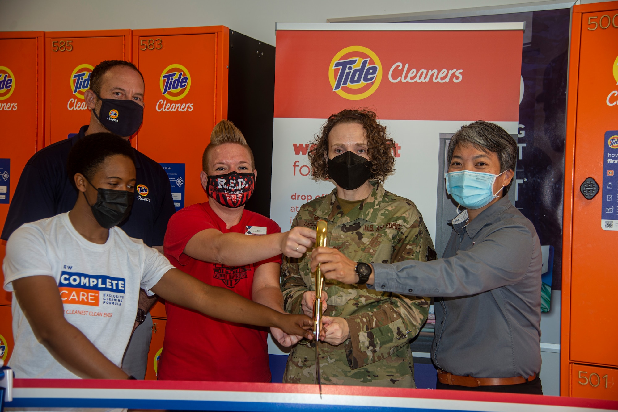 Ribbon cutting for brand new "Tide lockers" on Wright-Patterson Air Force Base