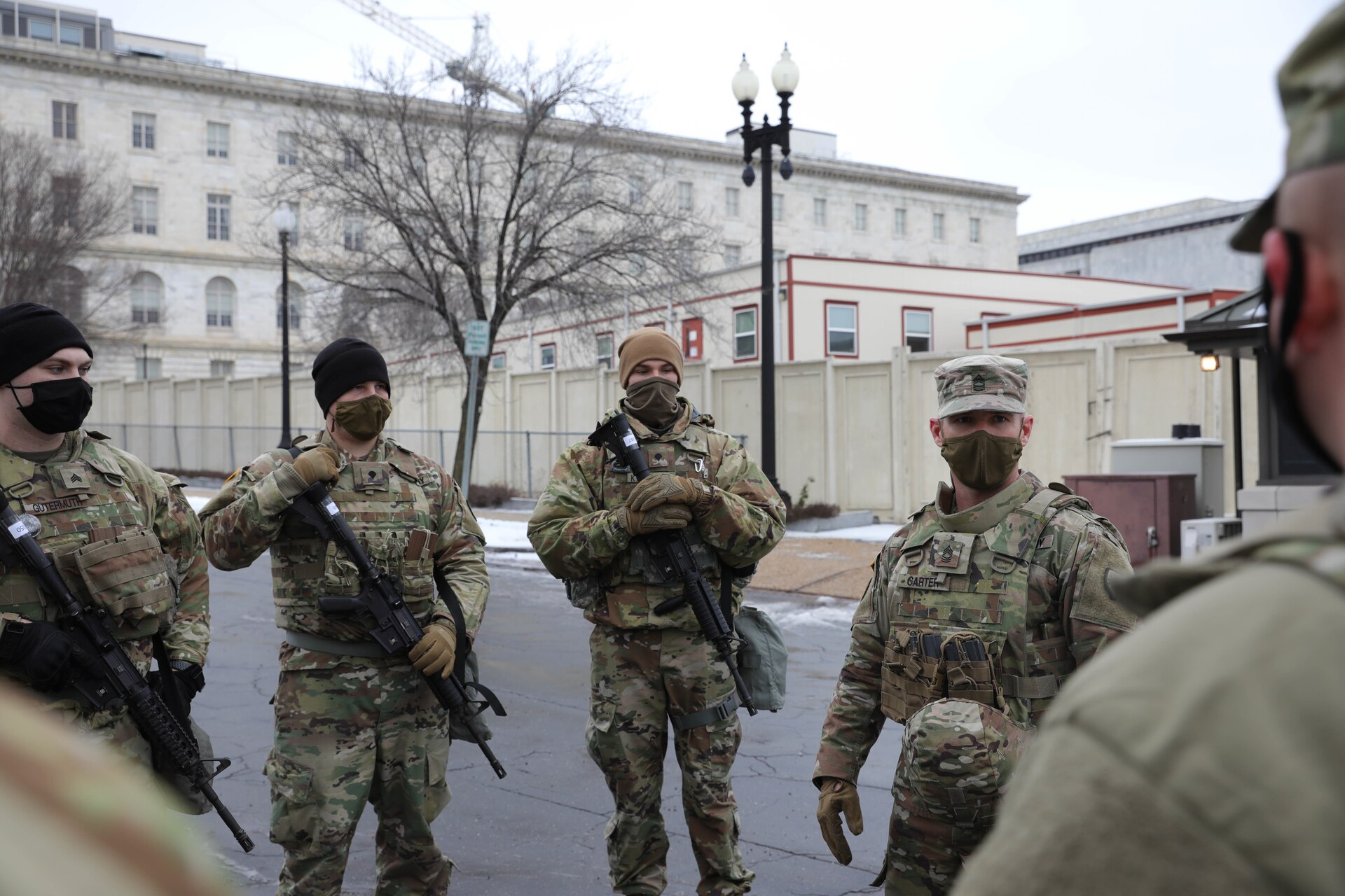 The National Guard has been requested to continue supporting federal law enforcement agencies with security, communications, medical evacuation, logistics, and safety support to state, district and federal agencies through mid-March. For the security mission, Carter is acting in a command sergeant major capacity for Task Force Frontier, which consists of National Guard Soldiers from Kentucky, Guam, California and Wyoming.