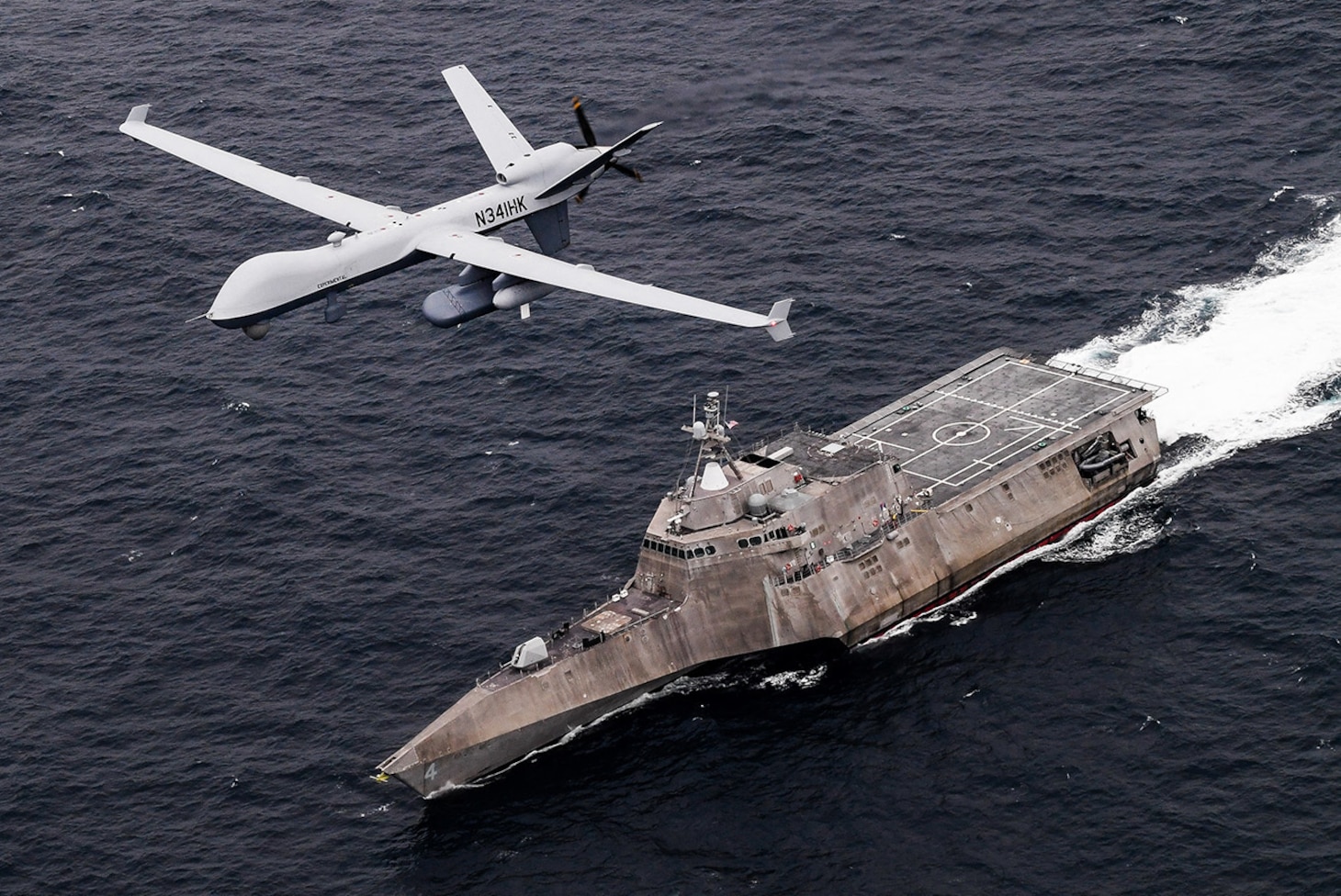 Unmanned Aerial Vehicle Sea Guardian Operates with Naval Assets ...