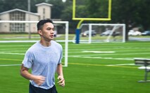Barksdale Airmen run at the Laps For Life event at Barksdale Air Force Base, Louisiana, Sep. 17, 2021.