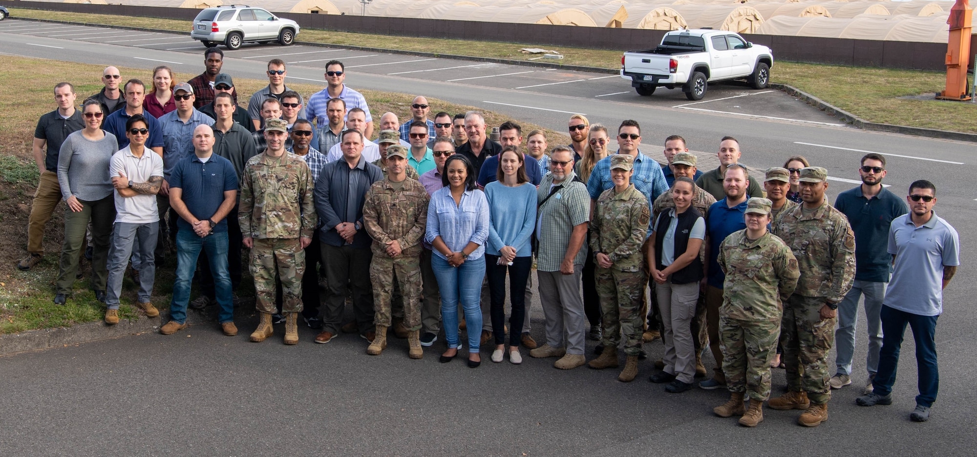 Col. Terrence M. Joyce, Office of Special Investigations Field Investigations Region 5 Commander, third from left in front row, is joined by members of one of the two 5 FIR Screening Teams assembled at Ramstein Air Base, Germany, to support Operation Allies Refuge. (Photo submitted by 5 FIR)