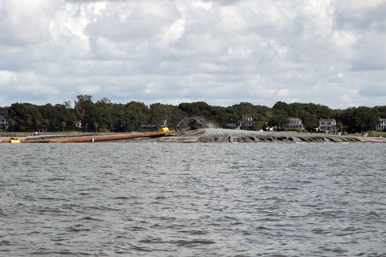 The Crab Bank Restoration project uses compatible material dredged from the Charleston Harbor Deepening Project. The project will add 32 acres to the historic shorebird habitat and is slated to complete in the next few months.