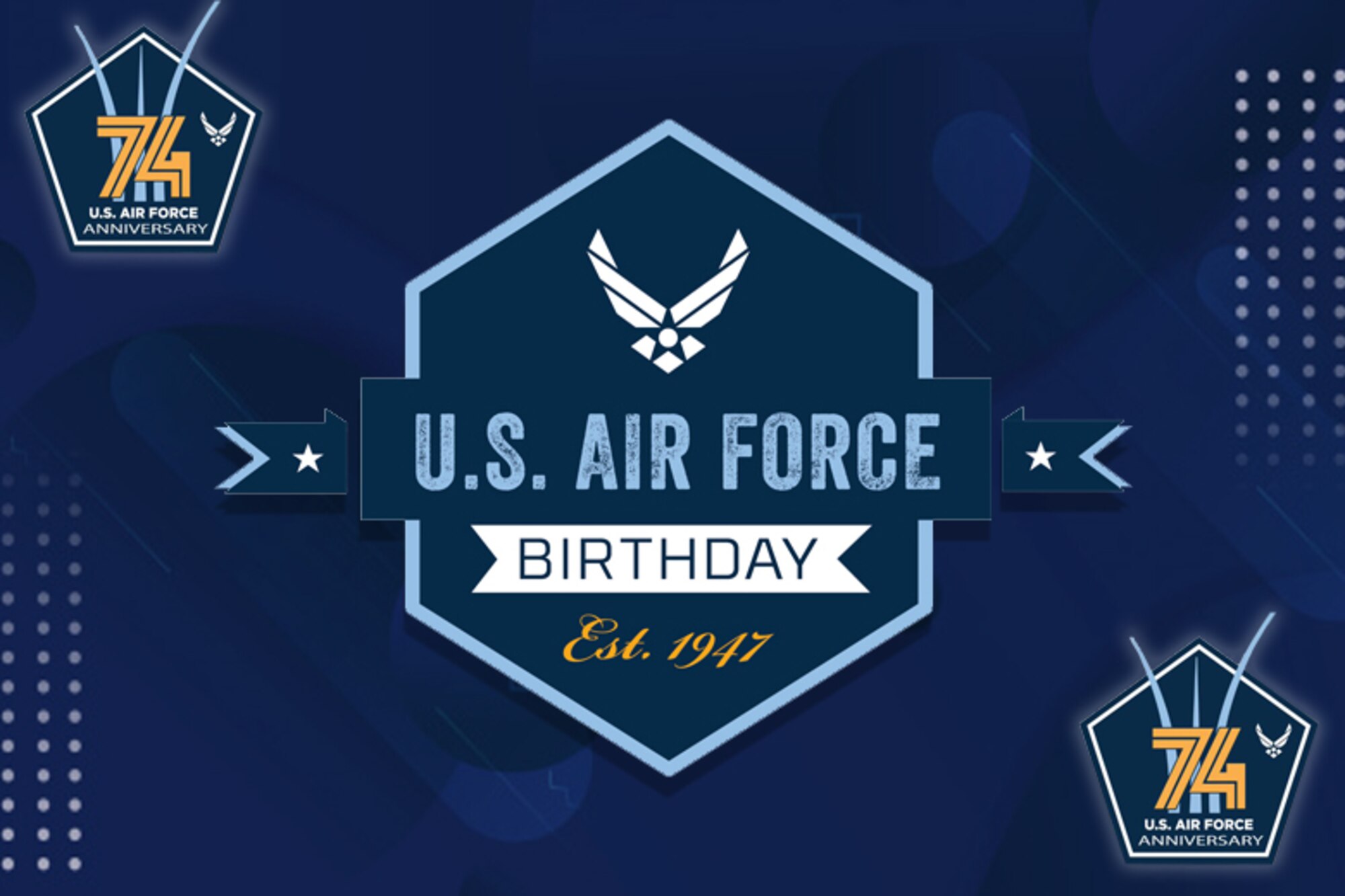 Air Force 74th Birthday graphic. (U.S. Air Force graphic by Jeremy Roman)