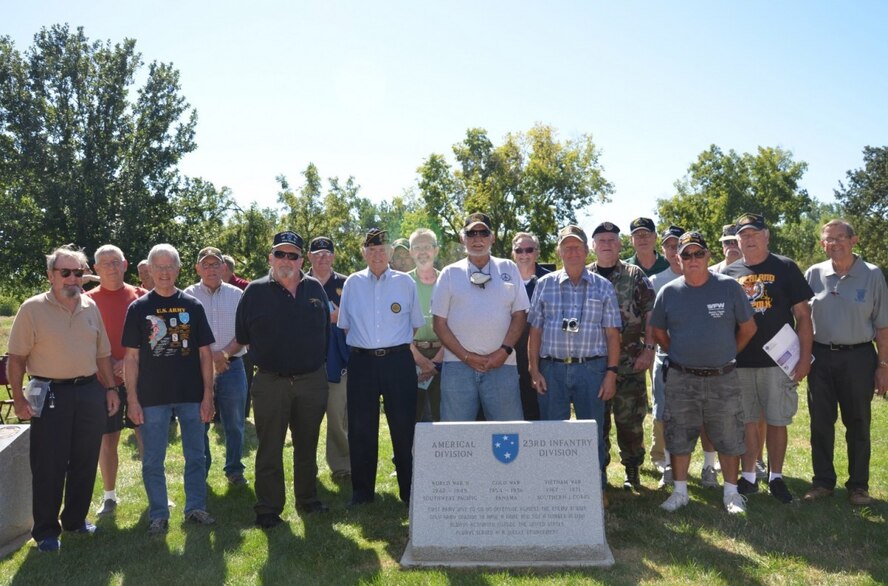 Members of the Americal (23rd) Division were present to participate in the unveiling of a stone memorial slab dedicated to the division, sponsored by the Americal Legacy Foundation.