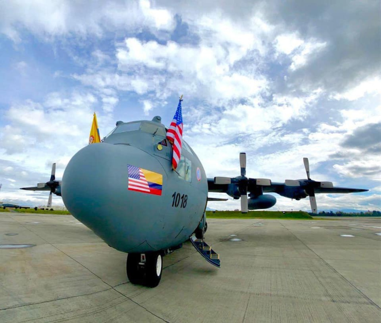 One of two C-130H Hercules aircraft the United States donated to Colombia’s Military Air Transport Command (CATAM).