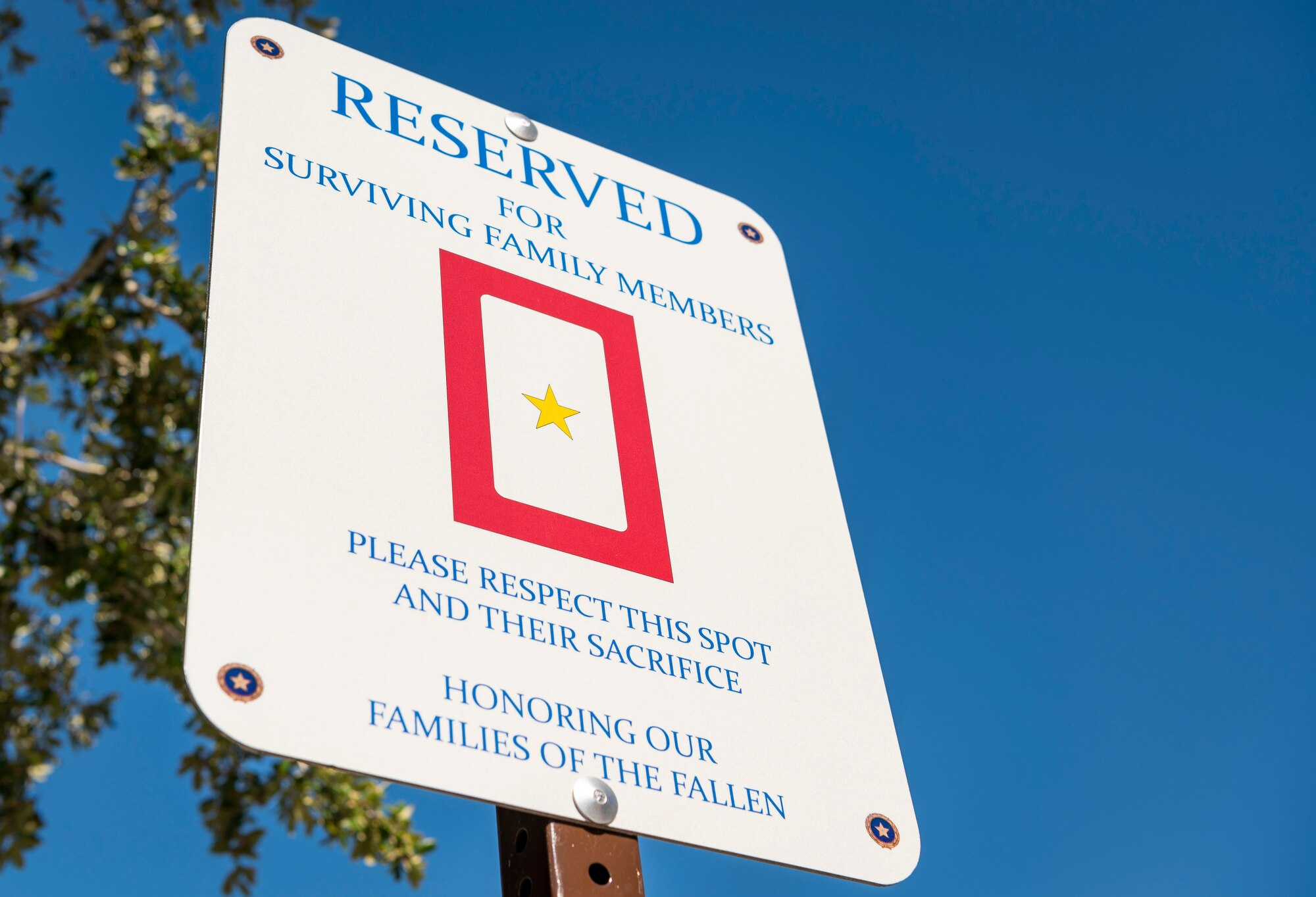A parking spot for gold star families is located at the Commissary and Base Exchange in honor of Gold Star Mother’s and Family’s Day