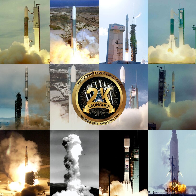 collage of rocket launches from Vandenberg