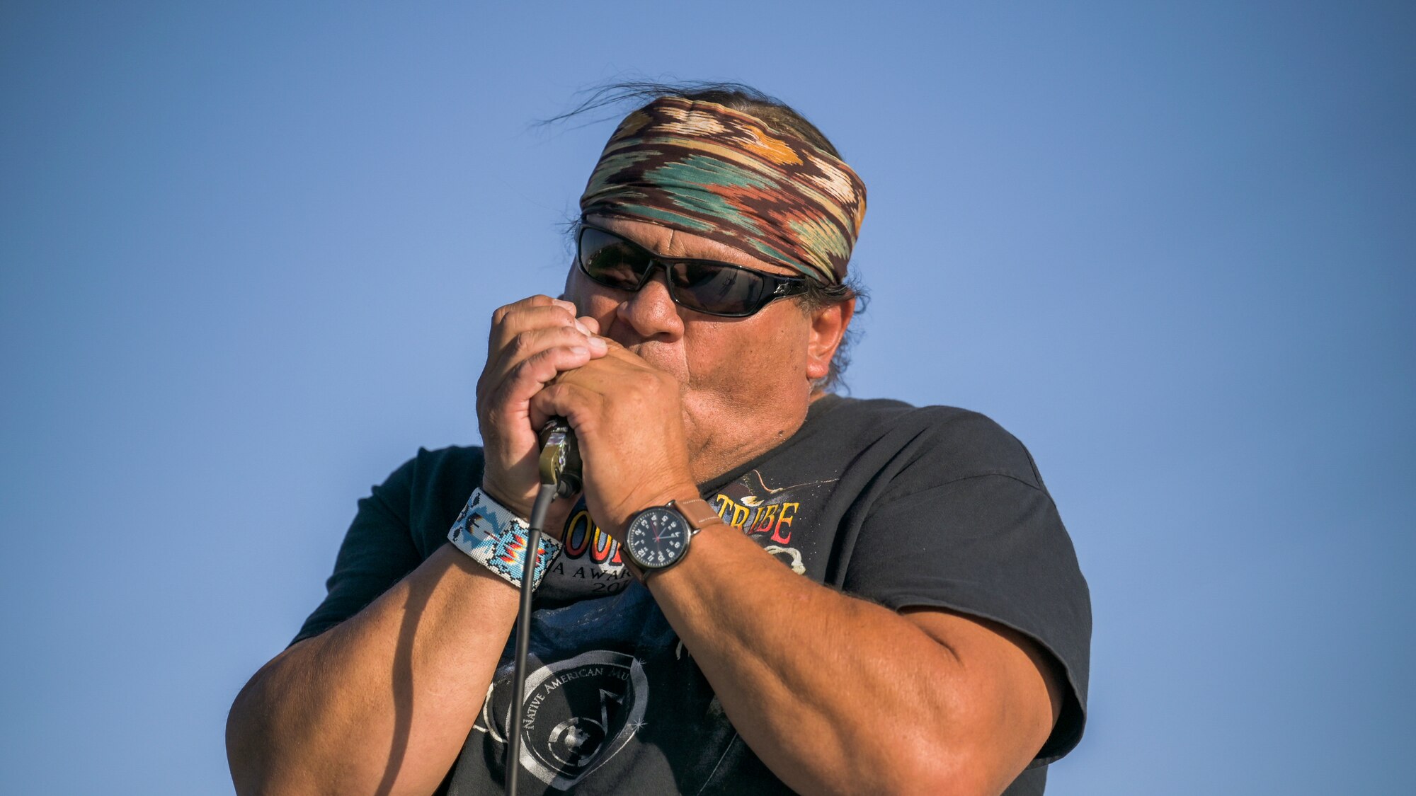 The Blue Mountain Tribe performs at the 74th Air Force Birthday picnic at Edwards Air Force Base, California, Sept. 17. (Air Force photo by Giancarlo Casem)