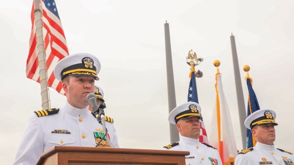 USS Milius holds Change of Command ceremony