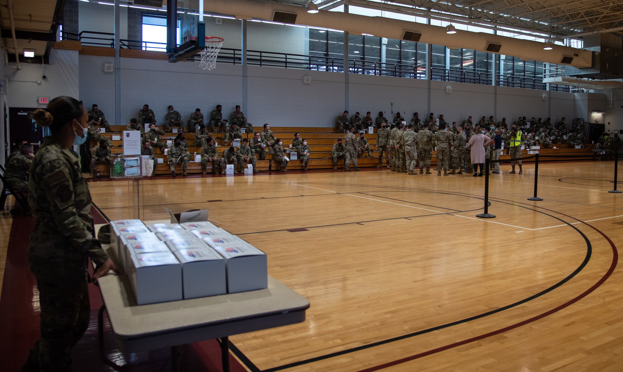 Soldiers being briefed