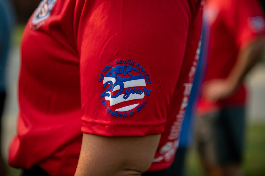 Airmen from the 73rd Airlift Squadron, 54th Airlift Squadron and 932nd Operations Support Flight virtually participate in the Bradley R. Smith memorial scholarship 5k run, 9 Sept. 2021, Scott Air Force Base, Illinois.