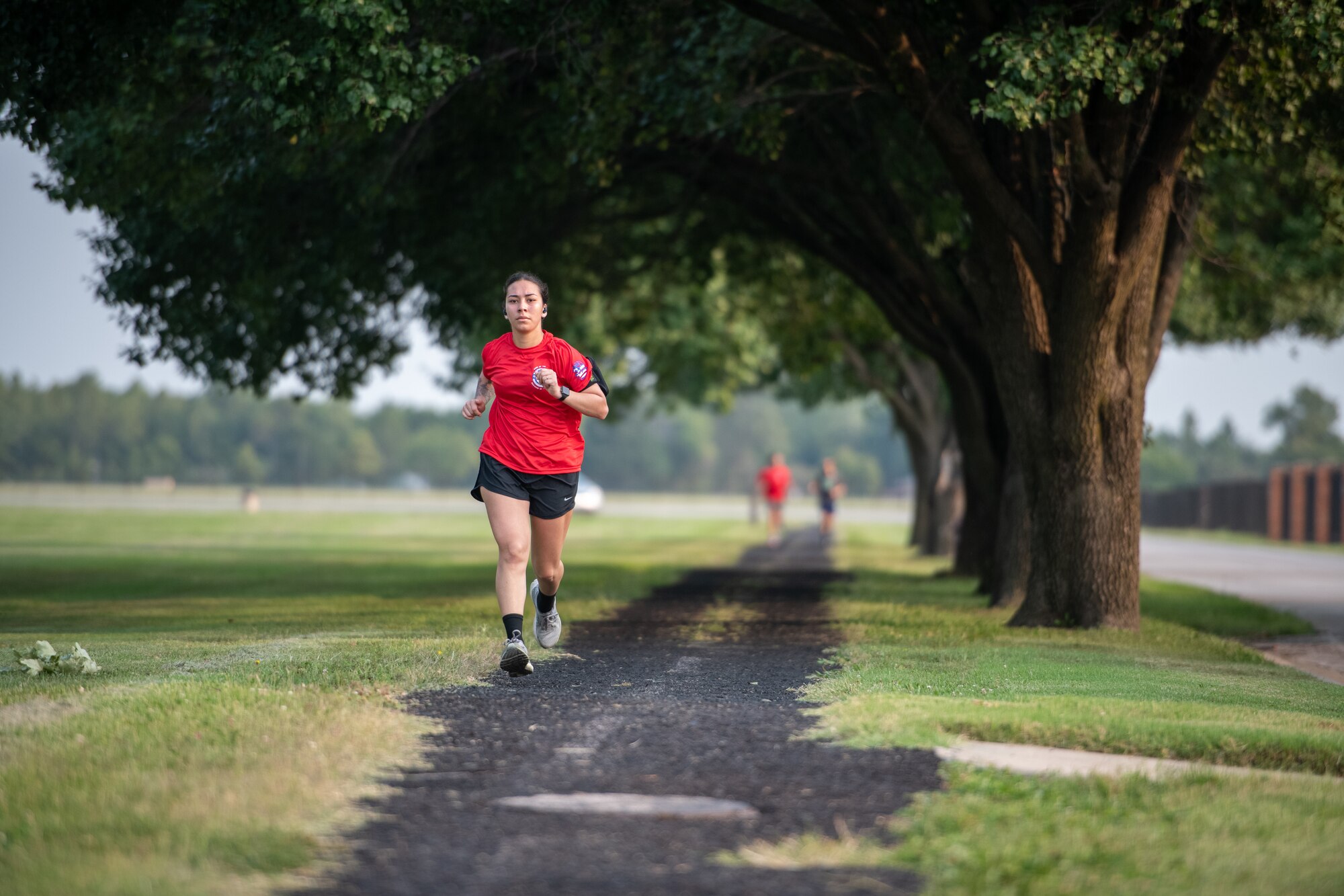 Airmen from the 73rd Airlift Squadron, 54th Airlift Squadron and 932nd Operations Support Flight virtually participate in the Bradley R. Smith memorial scholarship 5k run, 9 Sept. 2021, Scott Air Force Base, Illinois.