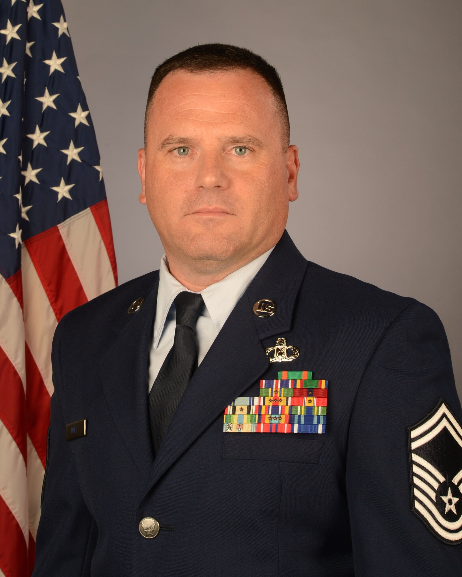 U.S. Air Force Senior Master Sgt. Peter Maes, South Carolina Air National Guard Joint Forces Headquarters first sergeant, August 10, 2021. (U.S. Air National Guard photo by Lt. Col. James St. Clair, 169th Fighter Wing Public Affairs)