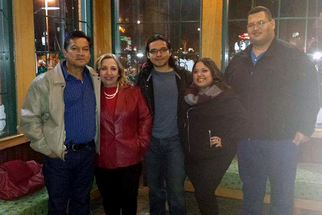 Edgar Ramírez (center) is an electrical engineer who has been with the Charleston District for three years.  Sept. 15 - Oct. 15 is the national observance of Hispanic Heritage Month.  Ramírez's family is from Mexico.