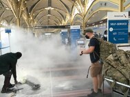 Civil affairs NCO returning from Djibouti douses airport blaze