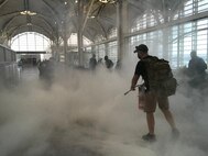 Civil affairs NCO returning from Djibouti douses airport blaze