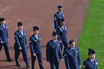 Airmen take part in pre-game activities