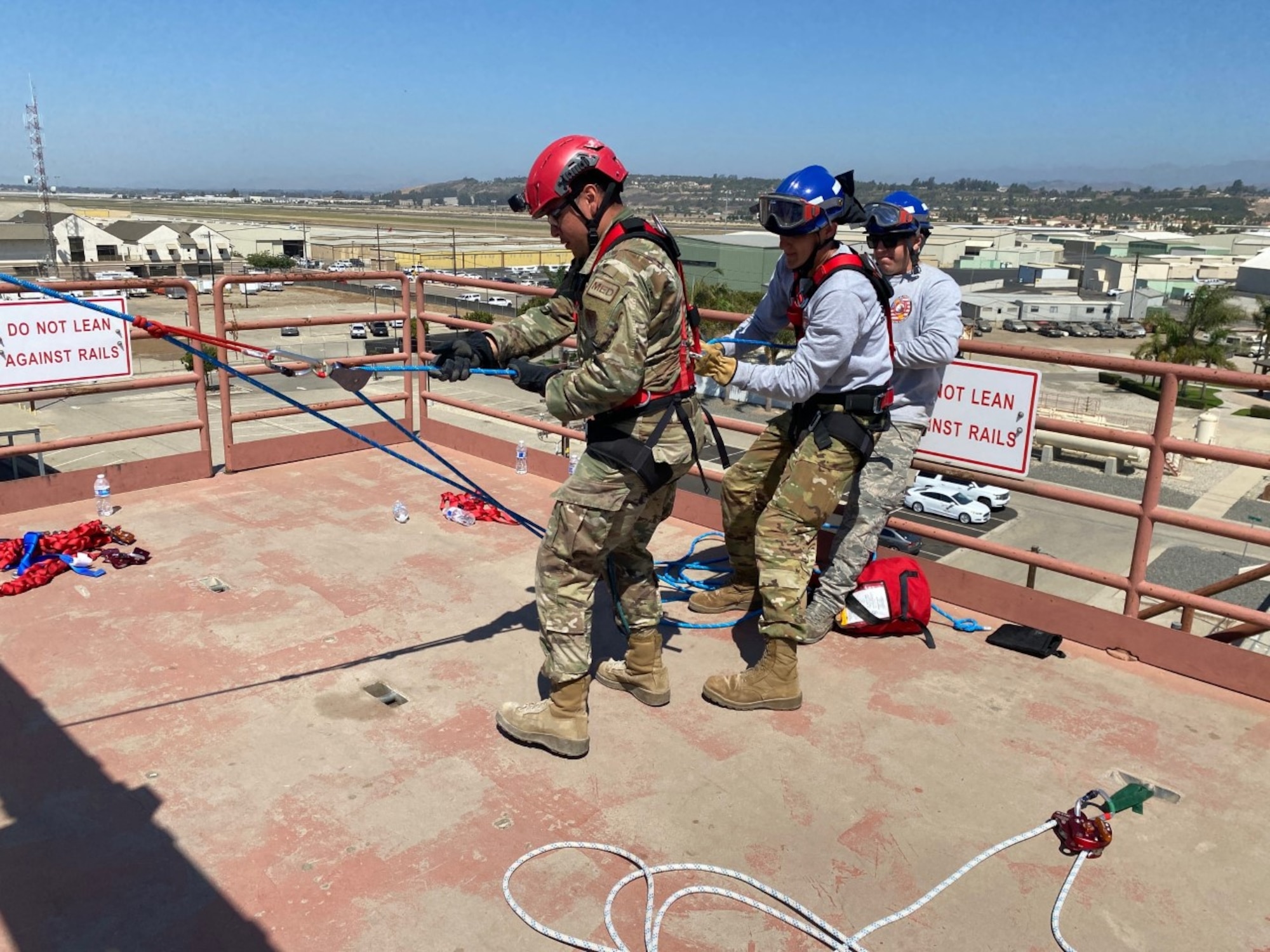 Air National Guard members exercising search and extraction skills