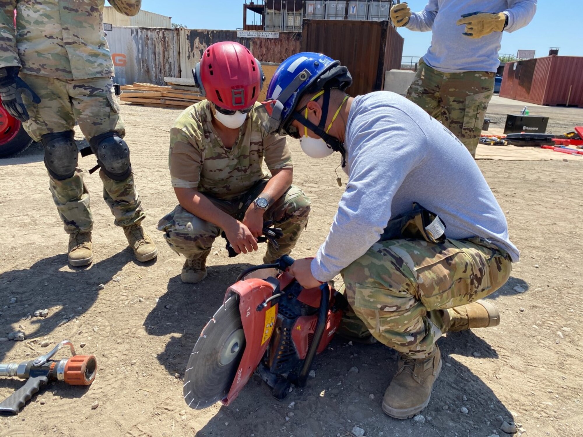 Air National Guard members exercising search and extraction skills