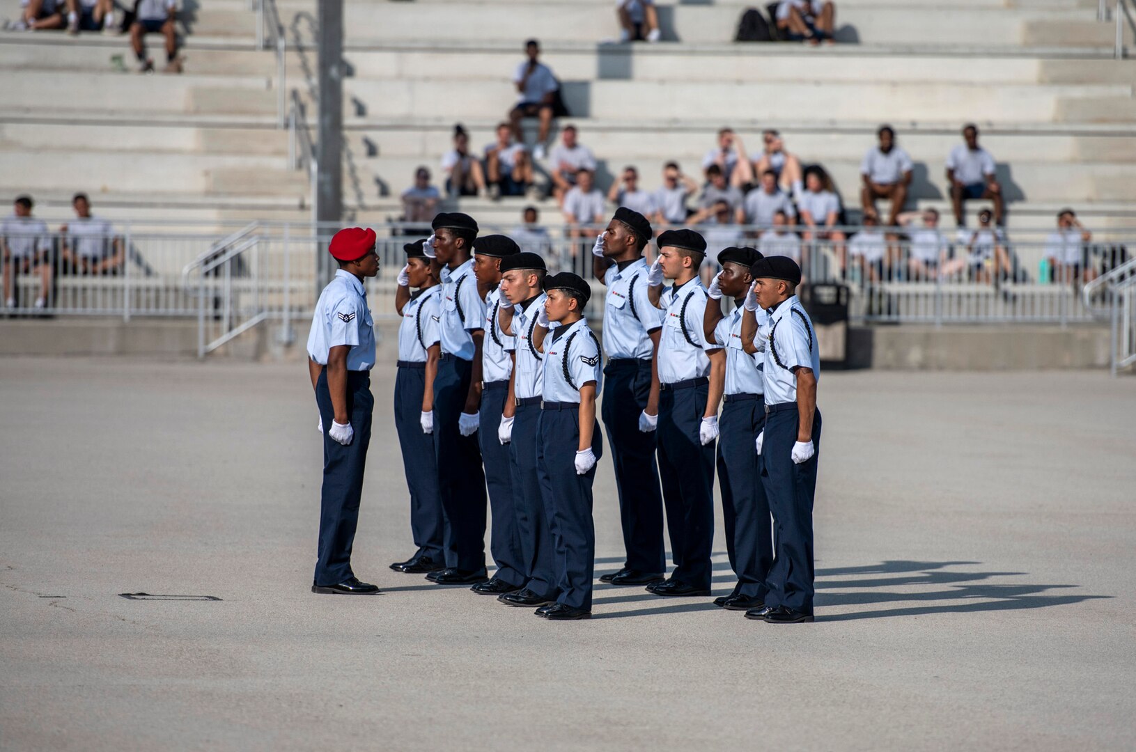 Airmen stand in formation