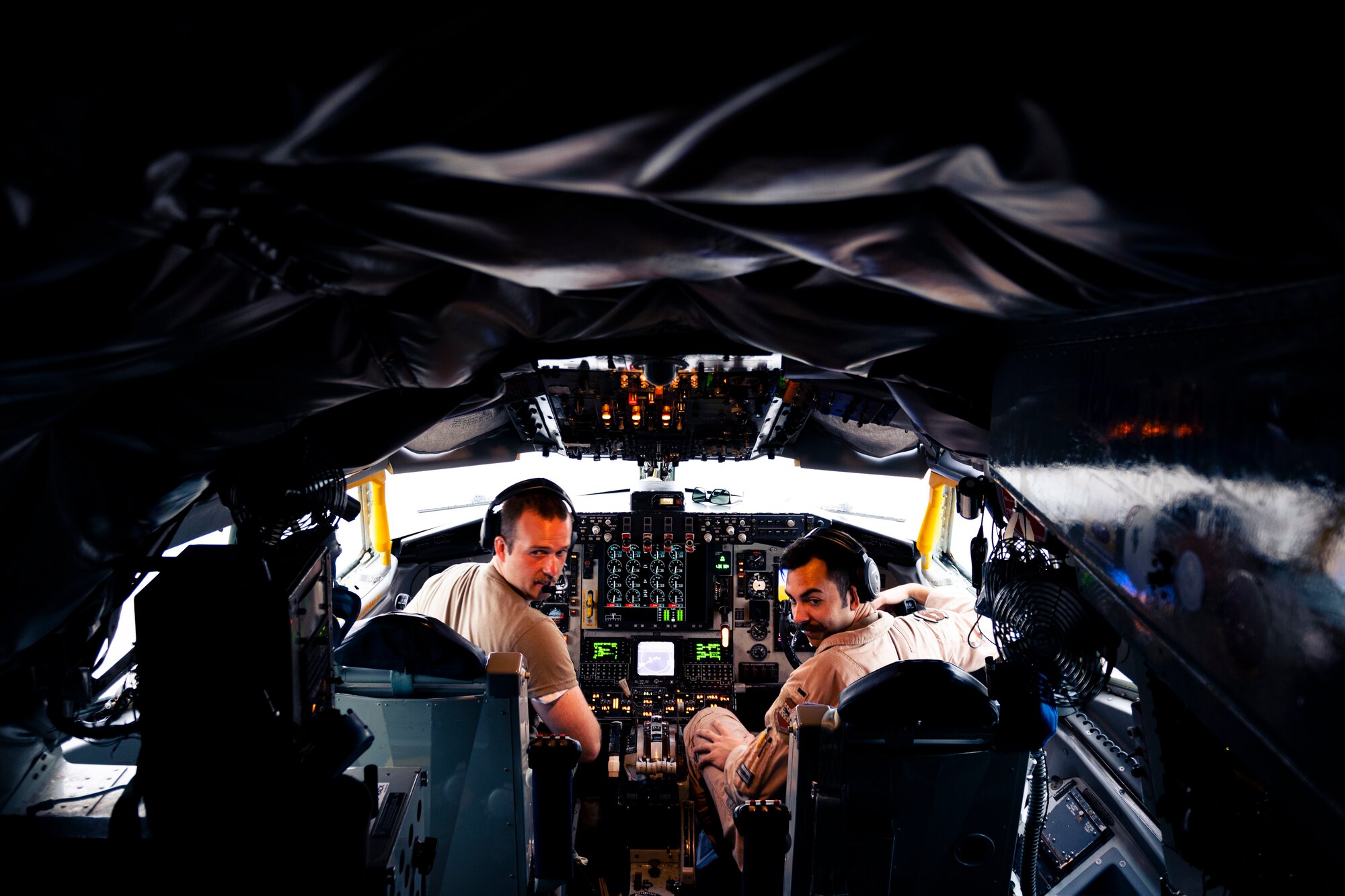 pilots prepare for a flight