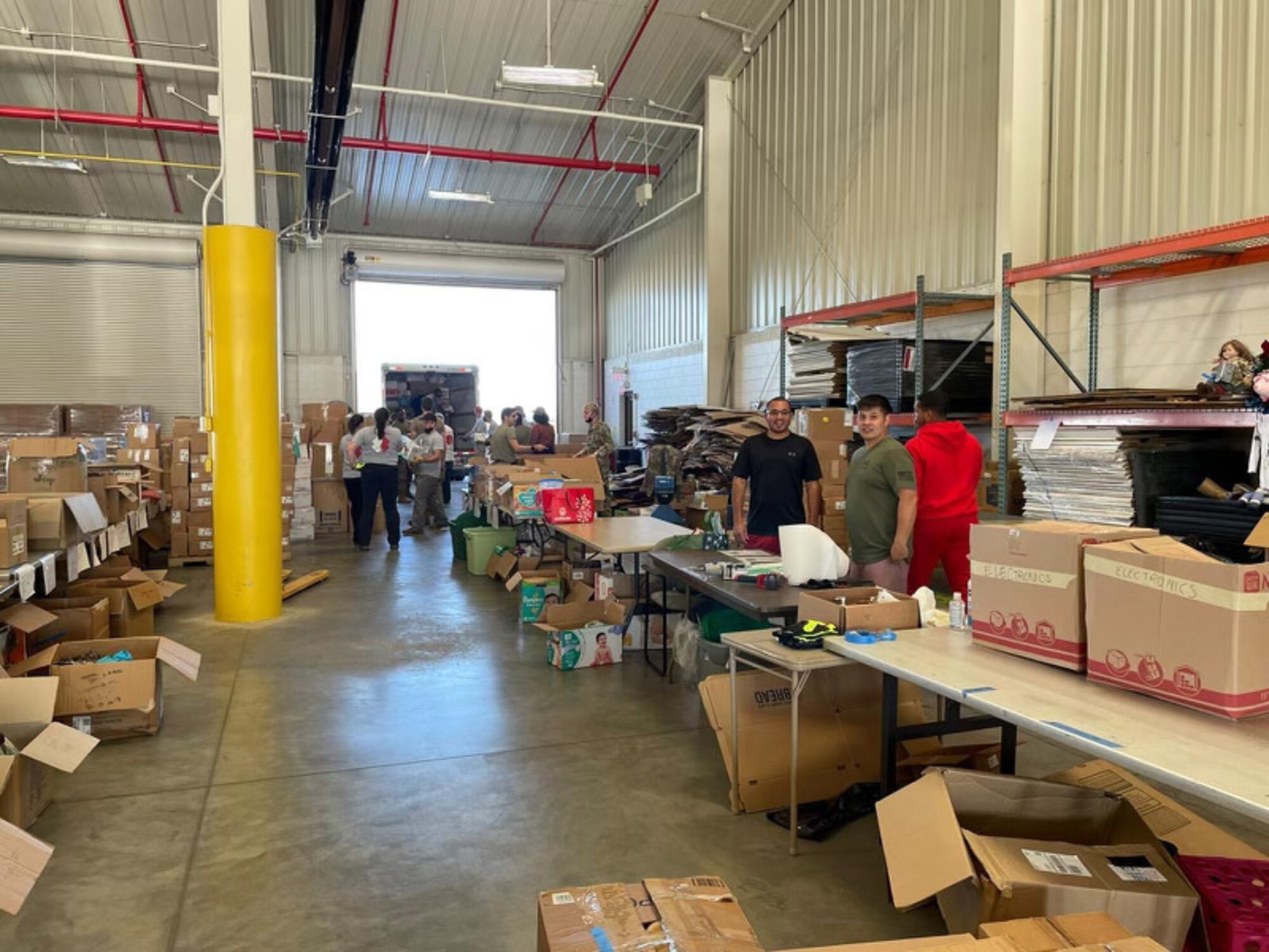 Members with the Seymour Johnson Air Force Base Logistics Readiness Squadron teamed with local businesses to gather supplies in support of Operation Allies Welcome.