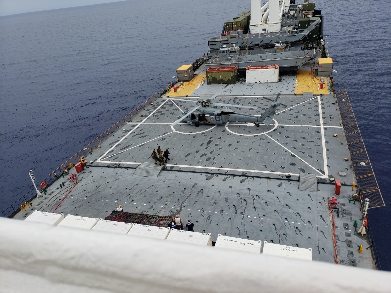 Military Sealift Command’s prepositioning and seabasing ship, USNS Pililaau (T-AKR 304), takes part in MALABAR 21 on Aug. 30.
