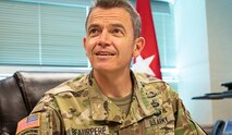 Brig. Gen. Guillaume “Will” Beaurpere, U.S. Army Space and Missile Defense Command deputy commanding general for operations, assumed his duties in July. Having never previously worked directly with the command, he said the USASMDC family has made him feel at home while he helps lead the command into the future. (U.S. Army photo)