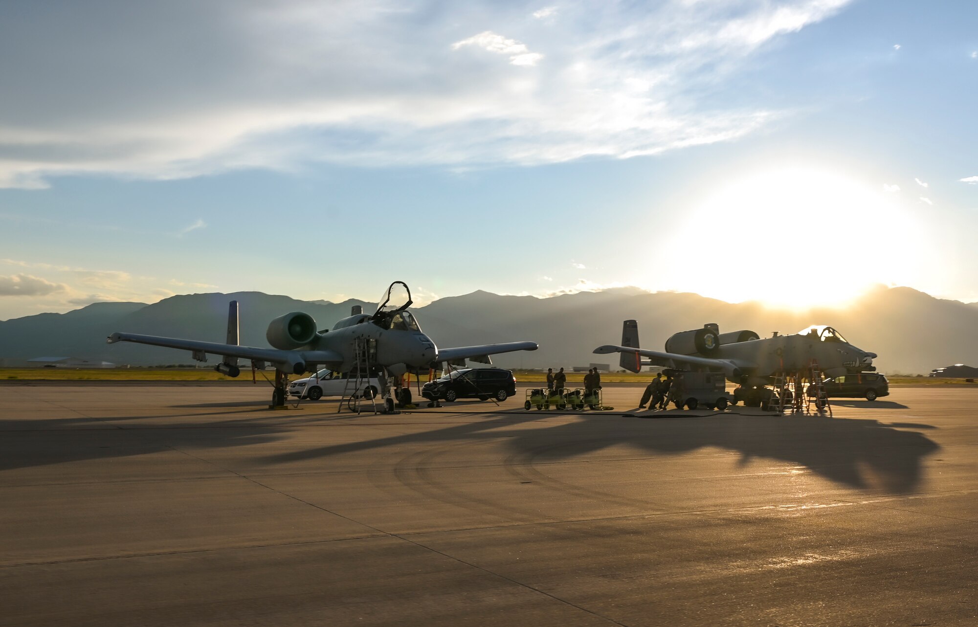A photo of planes on the flight line