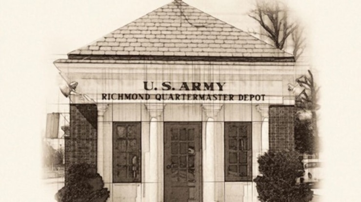 Classic depiction of an old US Army Richmond Quartermaster Depot