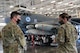 Maj. Gen. Andrew Gebara, 8th Air Force and Joint-Global Strike Operations Center commander, receives a briefing from Tech. Sgt. Marcella Phillips, 2nd Maintenance Group loading standardization crew chief, at Barksdale Air Force Base, Louisiana, Sept. 28, 2021. As a commander, Gebara is responsible for the service’s bomber force and airborne nuclear command and control assets, encompassing approximately 21,000 Airmen across six installations. (U.S. Air Force photo by Airman 1st Class Jonathan E. Ramos)