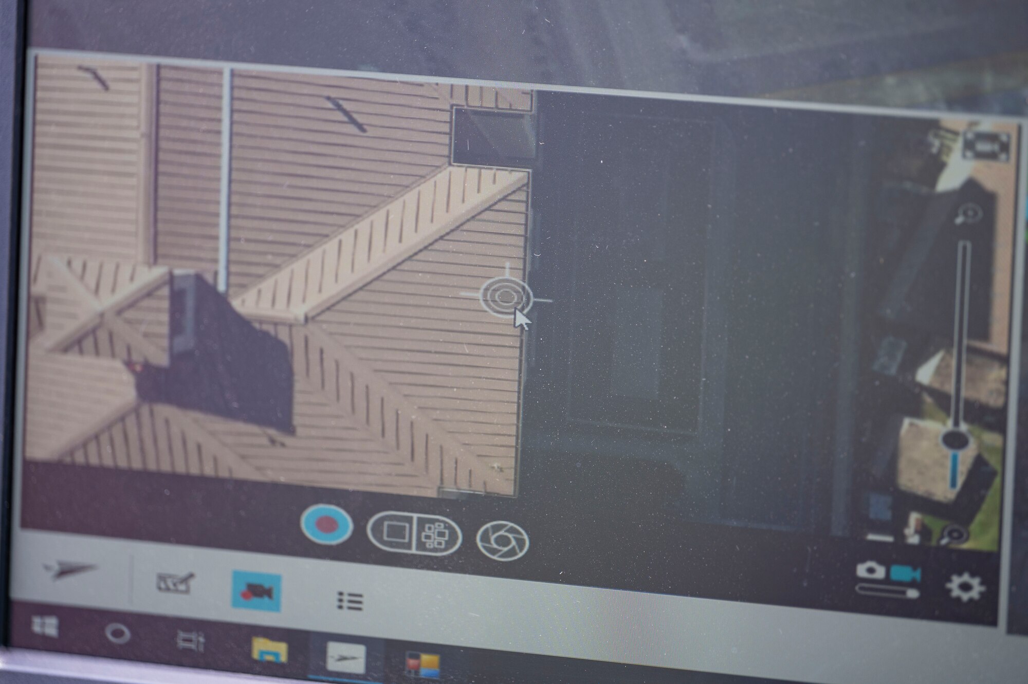 8th CES flies Small Unmanned Aircraft System to inspect dorm rooftops.