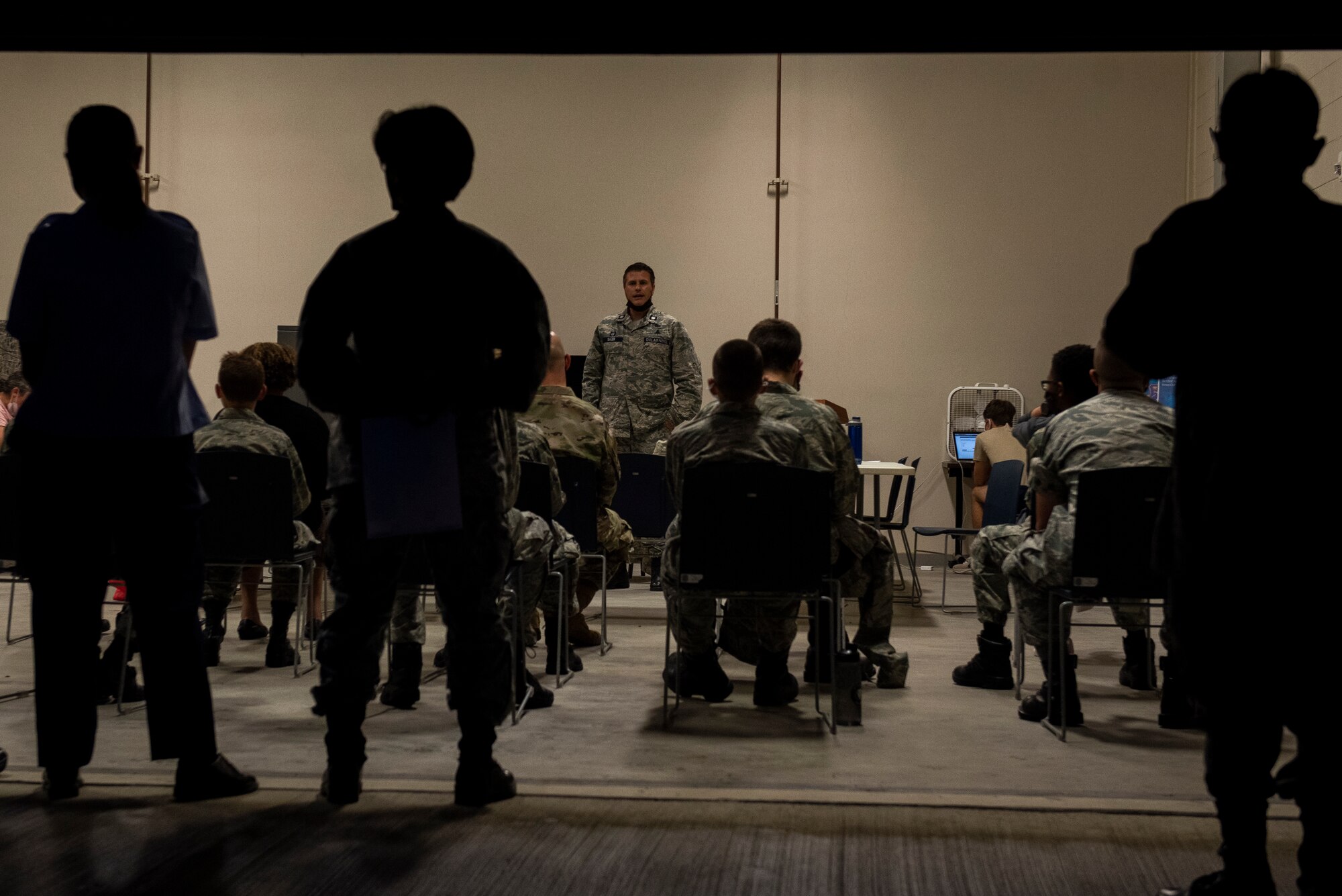 Lt. Col. Joshua Bauer, Civil Air Patrol Unit 2801, squadron commander, explains the organization’s mission statement at the CAP open house