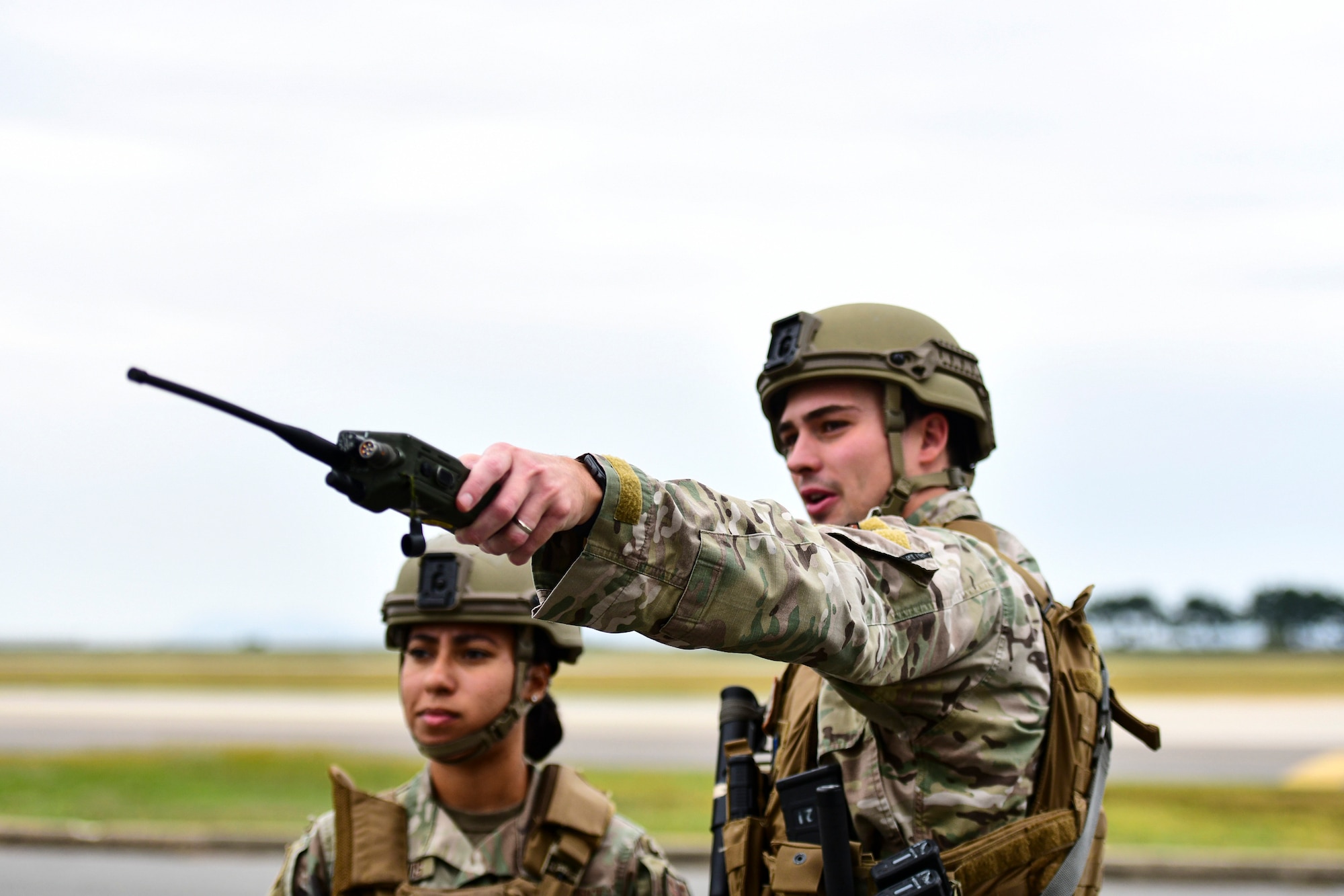 Airmen plan a cordon.