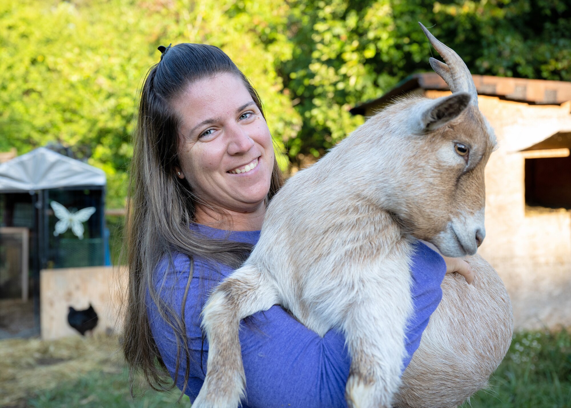 Airman at her farm