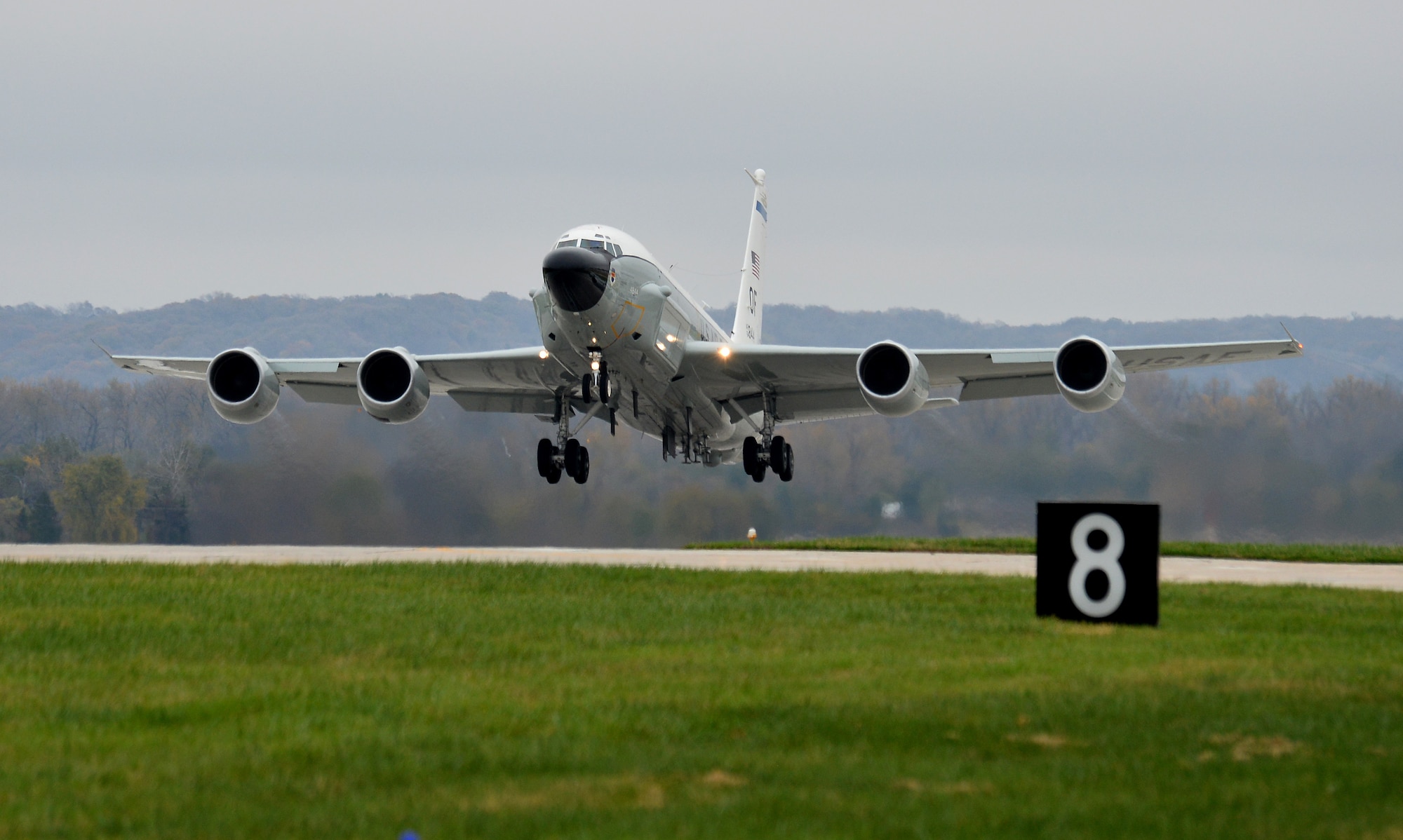 An RC-135 takes off
