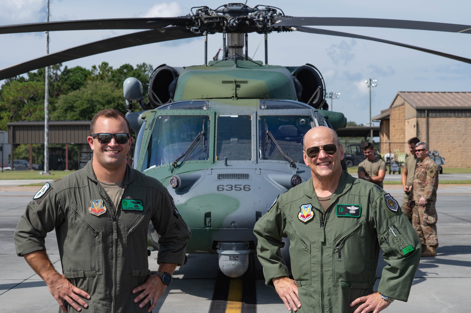 A photo of Airmen posing.