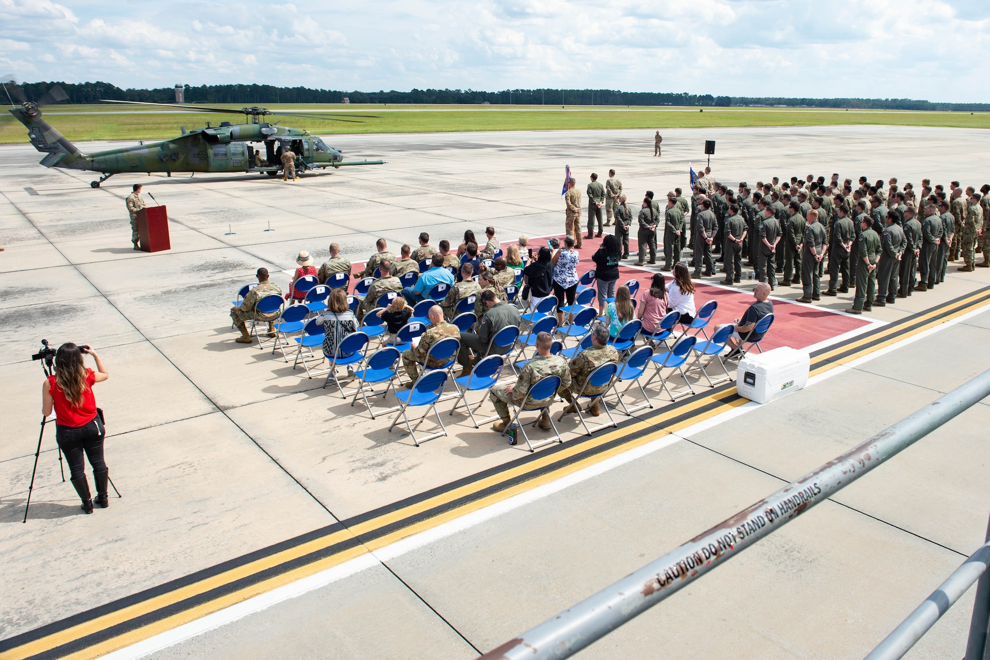A photo of a retirement ceremony.