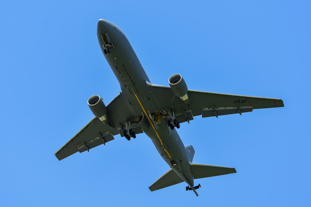 A KC-46A Pegasus prepares to land