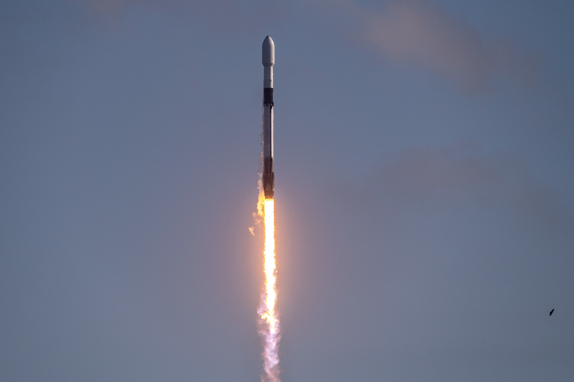 A Falcon 9 rocket launches from Space Launch Complex 40 at Cape Canaveral Space Force Station, Fla., March 9, 2022. The Starlink 4-10 mission carried the next batch of SpaceX’s Starlink satellites into orbit. (U.S. Space Force photo by Joshua Conti