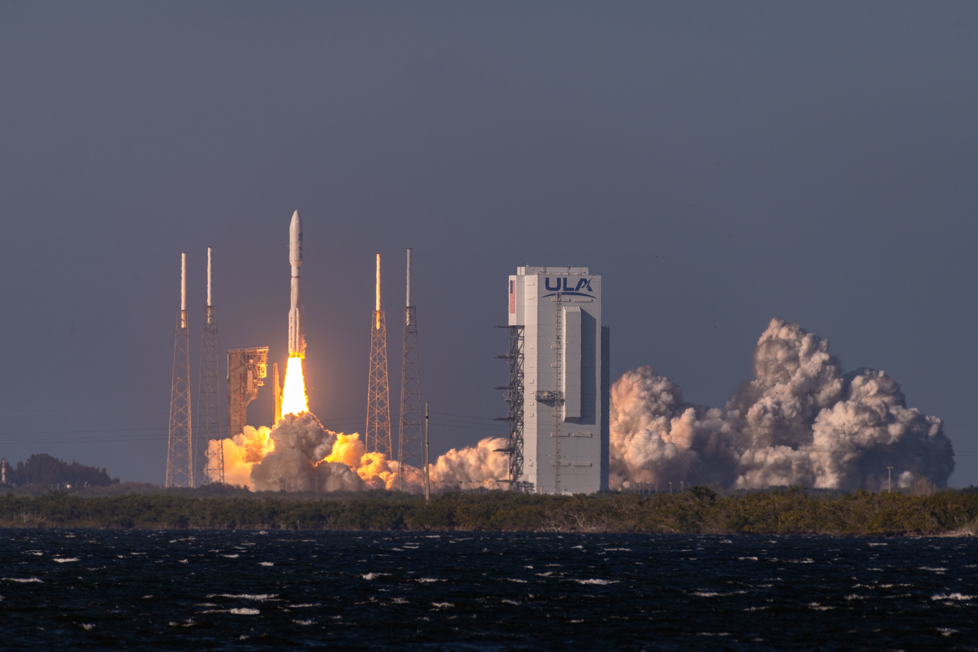 A United Launch Alliance Atlas V rocket launches from Space Launch Complex 41 at Cape Canaveral Space Force Station, Fla., March 1, 2022. This mission carried the National Oceanic and Atmospheric Administration’s Geostationary Operational Environmental-T advanced weather satellite into orbit. (U.S. Space Force photo by Joshua Conti)