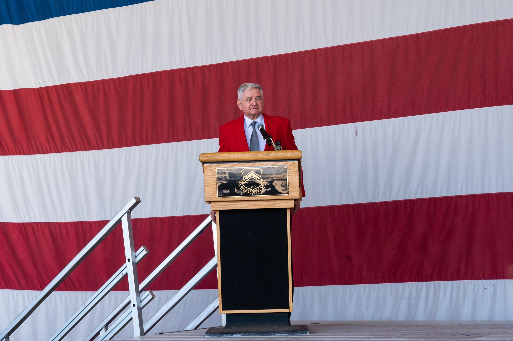 Retired U.S. Air Force Chief of Staff Gen. Ronald R. Fogleman, speaks at the 9th Annual Tuskegee Airmen Commemoration Day celebration March 24, 2022, at Luke Air Force Base, Arizona.