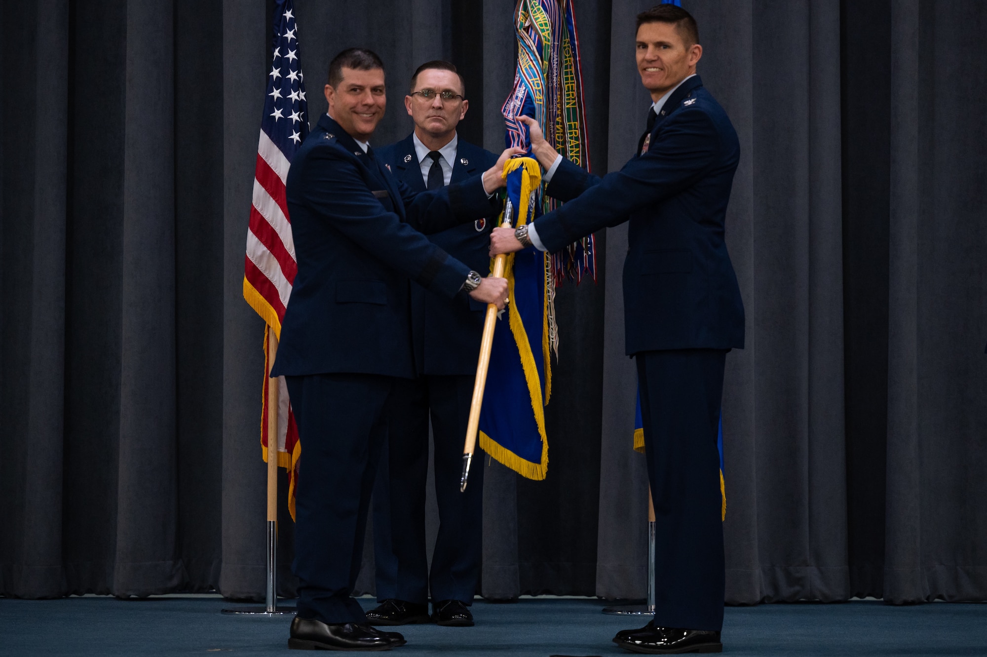 The ceremony is a military tradition that represents a formal transfer of authority and responsibility for a unit from one commanding or flag officer to another.