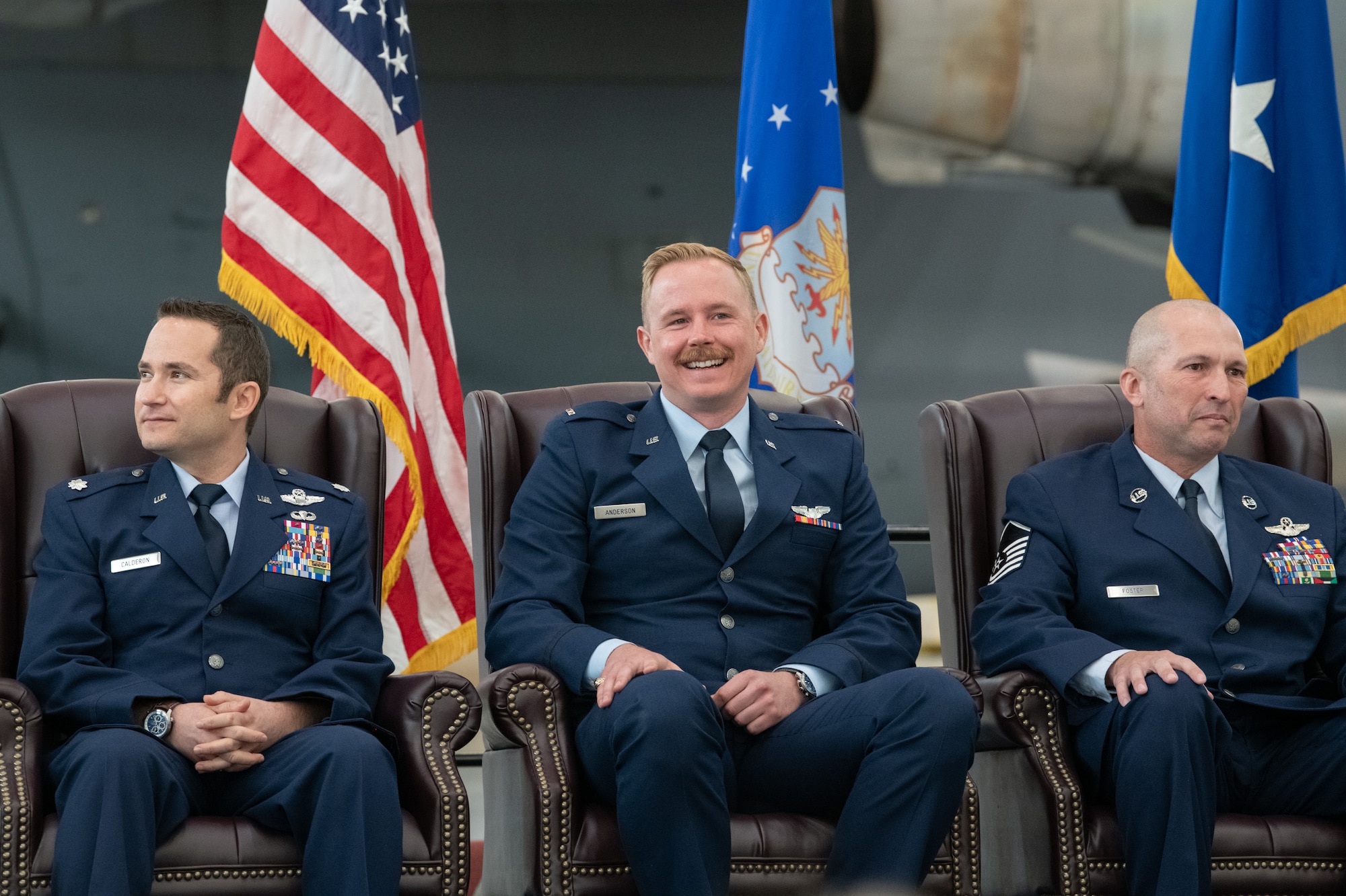 The Air Force Reserve Command deputy commander awards the Distinguished Flying Cross to four C-17A Globemaster III aircrew members during a ceremony at Travis Air Force Base, Calif., Apr. 1, 2022. 
Three Reserve Citizen Airmen assigned to the 349th Air Mobility Wing at Travis, and an active duty Airman from the 3rd Wing, Joint Base Elmendorf-Richardson, Alaska, were recognized for answering their nation’s call when they helped evacuate Americans and their allies out of Afghanistan during Operation Allies Refuge in August 2021.
During the ceremony, Maj. Gen. Matthew J. Burger, the former commander of the 349th AMW, presented the medals to Lt. Col. Dominic Calderon, 1st Lt. Kyle Anderson and Master Sgt. Silva Foster, from the 301st Airlift Squadron, and Senior Airman Michael Geller of the 517th Airlift Squadron. 
(U.S. Air Force photo by Grant Okubo)