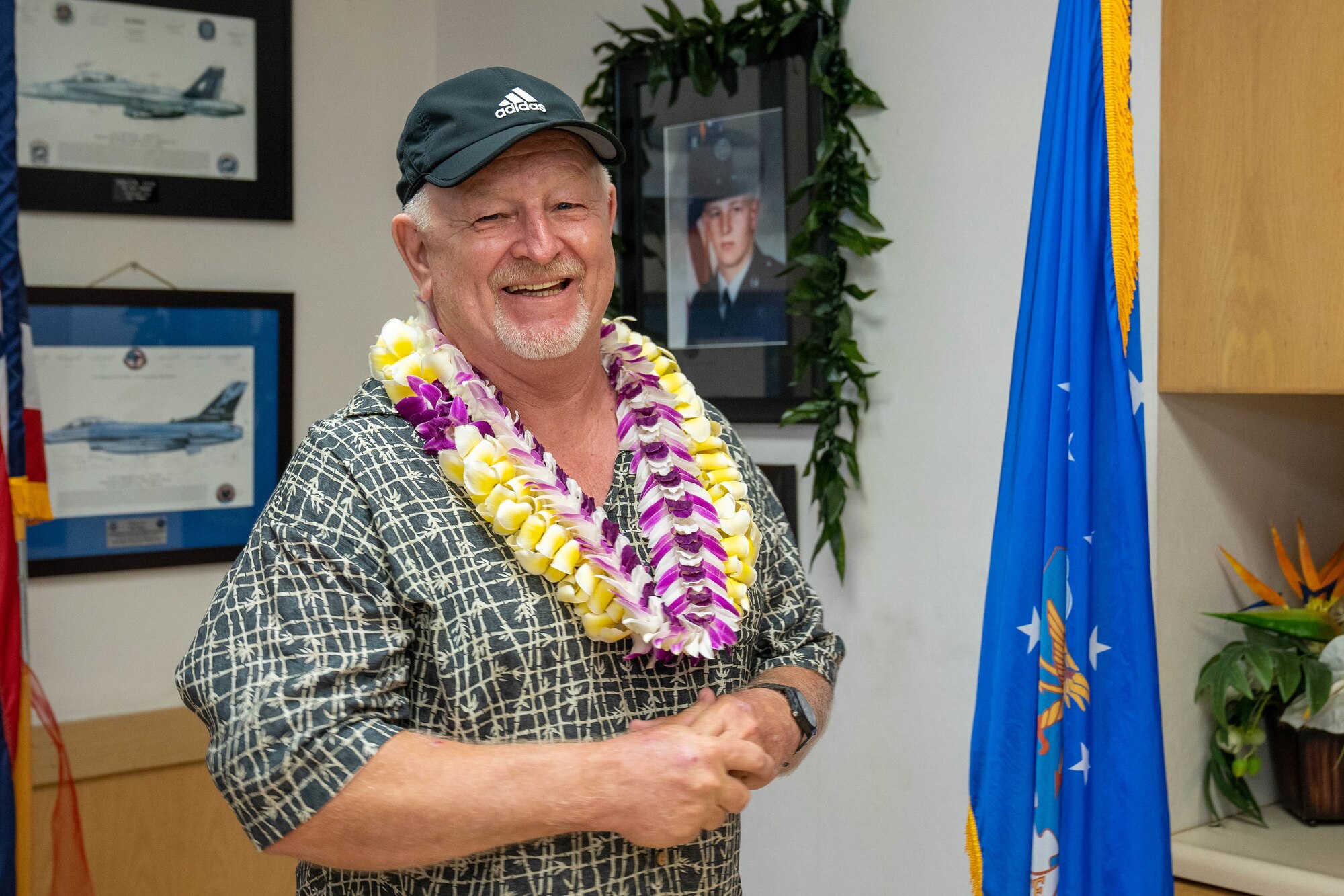 Retired Chief Master Sgt. Larry Smith attends a conference room renaming ceremony at Joint Base Pearl Harbor-Hickam, Hawaii, March 30, 2022. The conference room was renamed the Larry Smith Mission and Planning Room in honor of Smith’s 44 years of service in the Air Force and decades of support to the 15th Operations Group. (U.S. Air Force photo by Airman 1st Class Makensie Cooper)