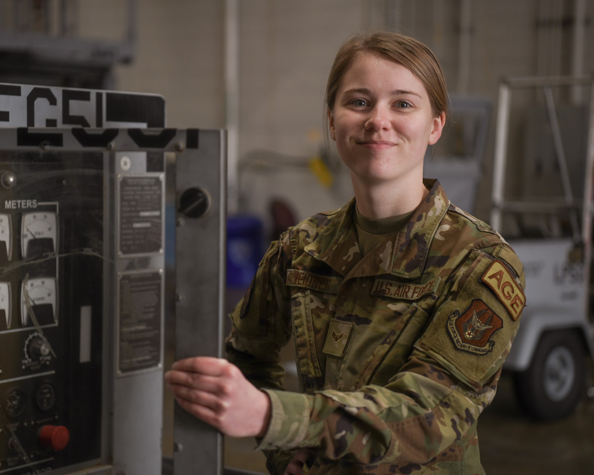 Airman 1st Class Phoebe Weidner, 445th Maintenance Squadron aerospace ground equipment journeyman, is the 445th Airlift Wing April 2022 Spotlight Performer.