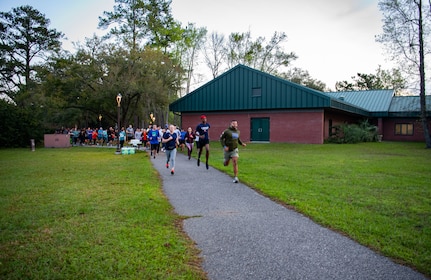 Airmen participate in the Annual Sexual Assault Awareness and Prevention Month 5k