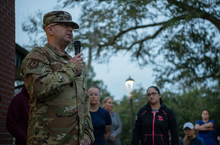 Airmen participate in the Annual Sexual Assault Awareness and Prevention Month 5k