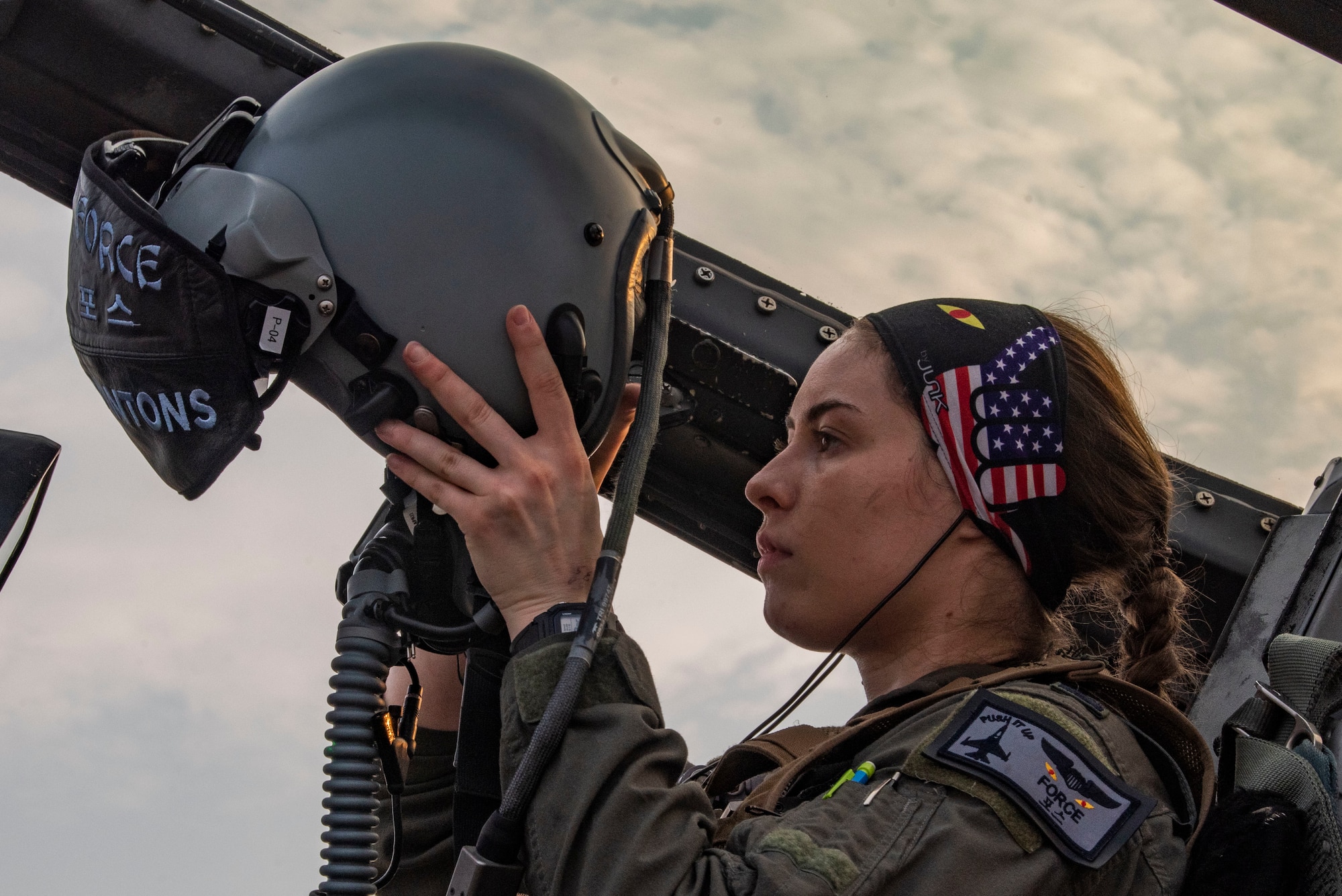 First Lt. Samantha “Force” Colombo, 35th Fighter Squadron pilot, prepares to fly an F-16 Fighting Falcon during Cope Tiger 2022 at Korat Royal Thai Air Base, Thailand, March 18, 2022. Colombo has over 100 flying hours on the F-16. She will soon have a jet dedicated to her at Kunsan Air Base, Republic of Korea.  (U.S. Air Force photo by Staff Sgt. Jesenia Landaverde)